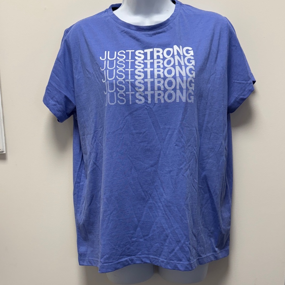 Women’s Periwinkle Blue Just Strong Short Sleeve Crew Neck T-Shirt